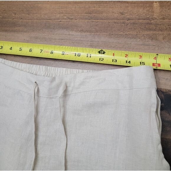 XIMO Relaxed Linen Summer Pants Joggers Back Casual Lagenlook W/ Pockets Size L - Picture 7 of 10